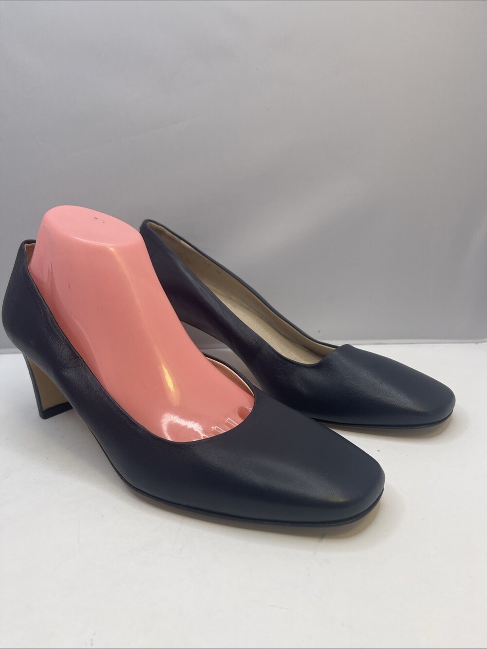 Amalfi by Rangoni Sven Pump Navy Leather Square Toe Made in Italy Sz 11M Women’s